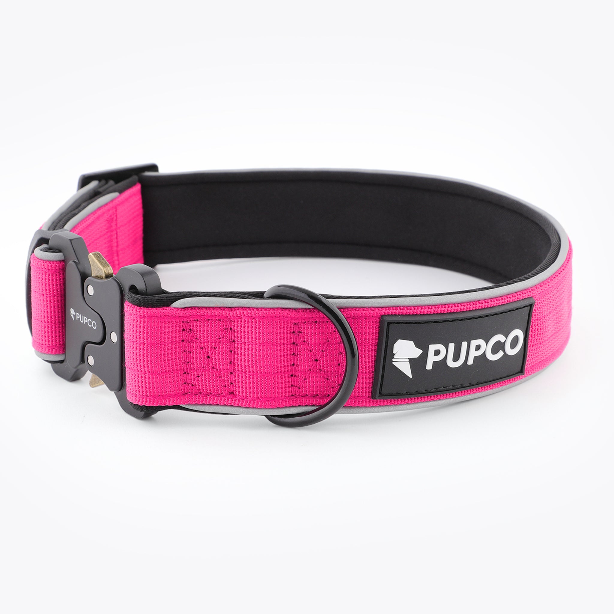 Reflective tactical collar - Rose pink