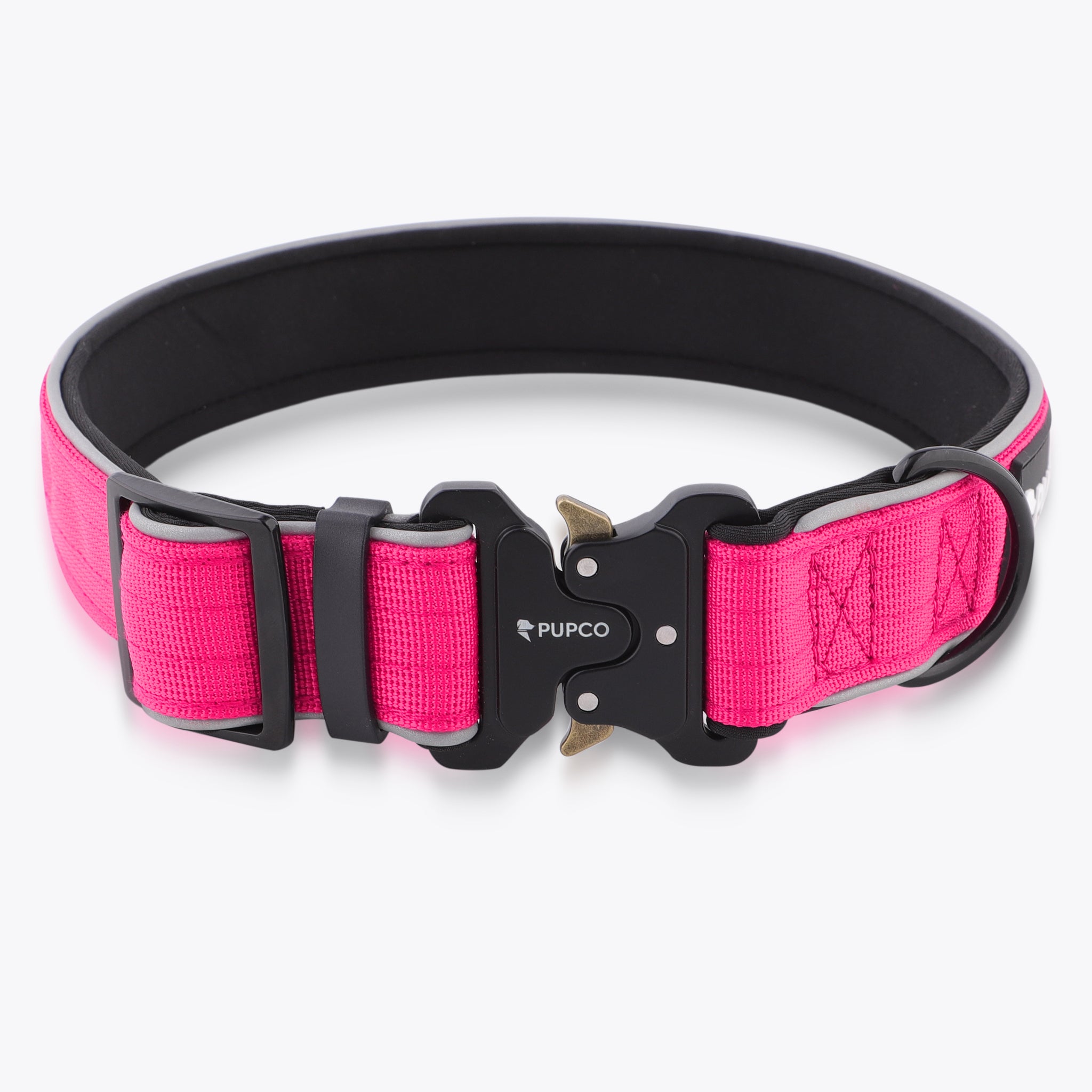 Reflective tactical collar - Rose pink