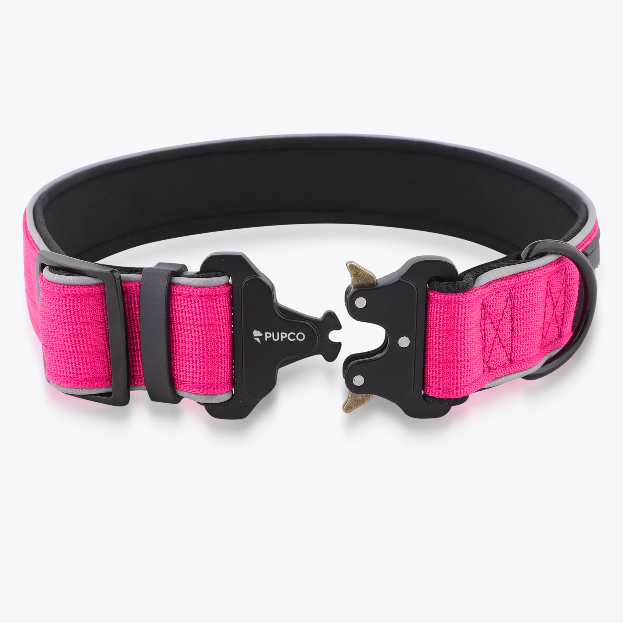 Reflective tactical collar - Rose pink