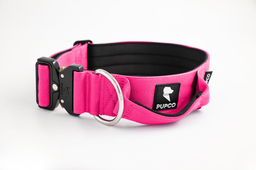 Performance collar with handle 5CM - Rose pink