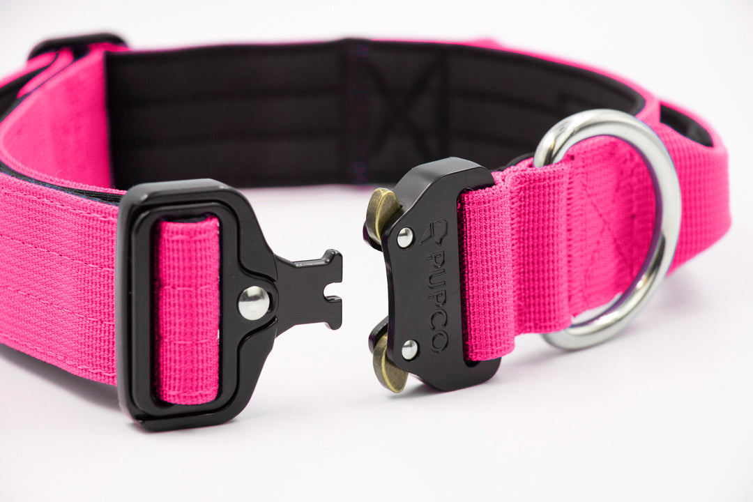 Performance collar with handle 4CM - Rose pink